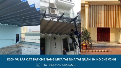 Làm bạt che nắng mưa tại quận 10, Hồ Chí Minh với chi phí rẻ, chất lượng tốt