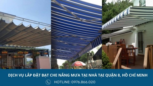 Làm bạt che nắng mưa tại quận 8, Hồ Chí Minh với chi phí rẻ, chất lượng tốt