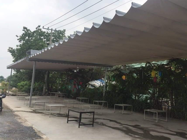bạt mái xếp che nắng mưa tại huyện Cẩm Mỹ - Đồng Nai
