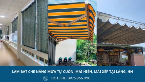 Lắp đặt bạt che nắng mưa tự cuốn, mái hiên di động, bạt mái xếp cho ban công chung cư, nhà phố, bệnh viện, trường học, quán ăn tại Láng, Hà Nội