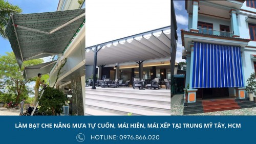Lắp đặt bạt che nắng mưa tự cuốn, mái hiên di động, bạt mái xếp cho ban công chung cư, nhà phố, bệnh viện, trường học, quán ăn tại Phường Trung Mỹ Tây, Hồ Chí Minh